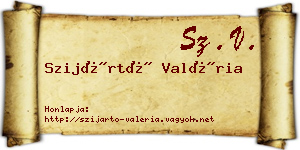 Szijártó Valéria névjegykártya